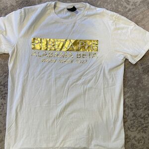 Pi Beta Phi “ALABAMA BETA work week 2022” crew Neck Tee (white/gold letters)